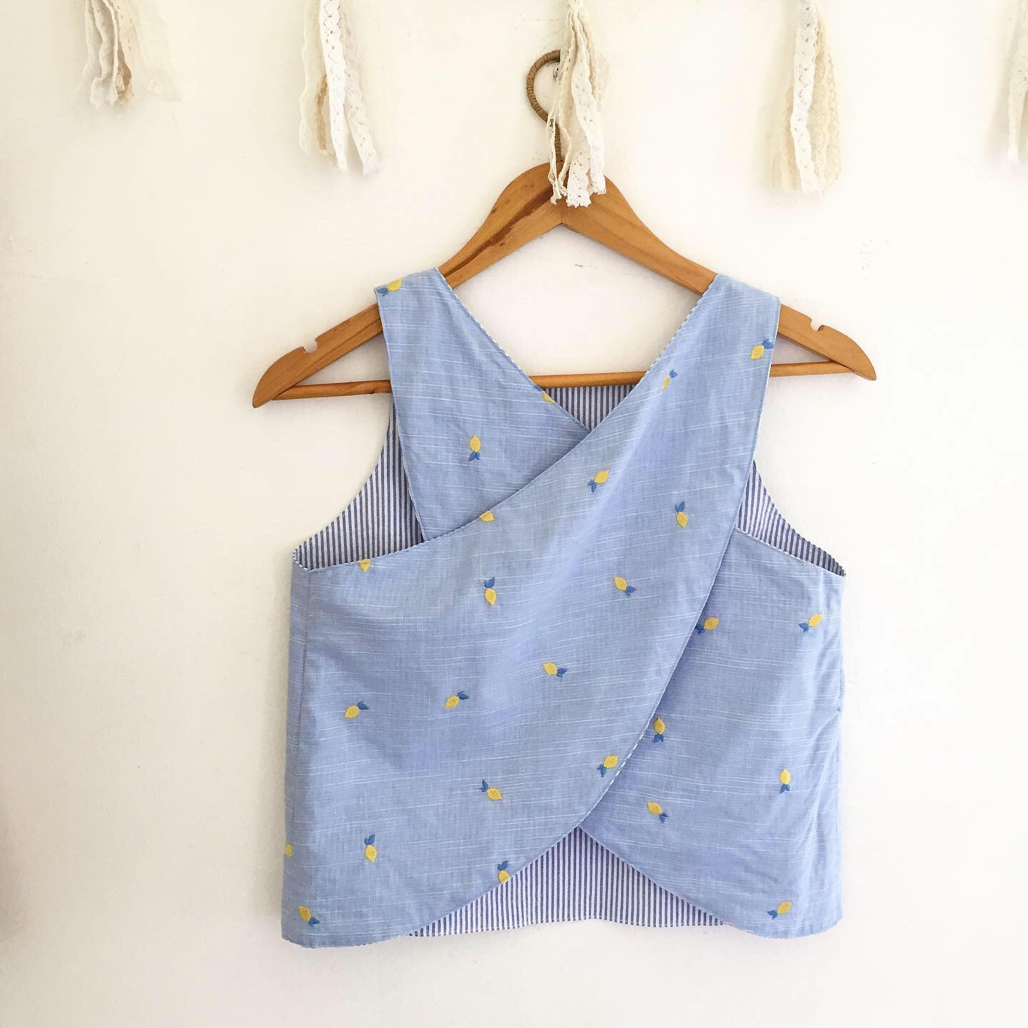Bertha Broderie + Seersucker Top