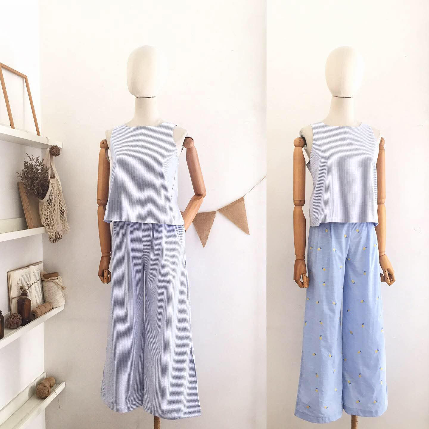 Bertha Broderie + Seersucker Top