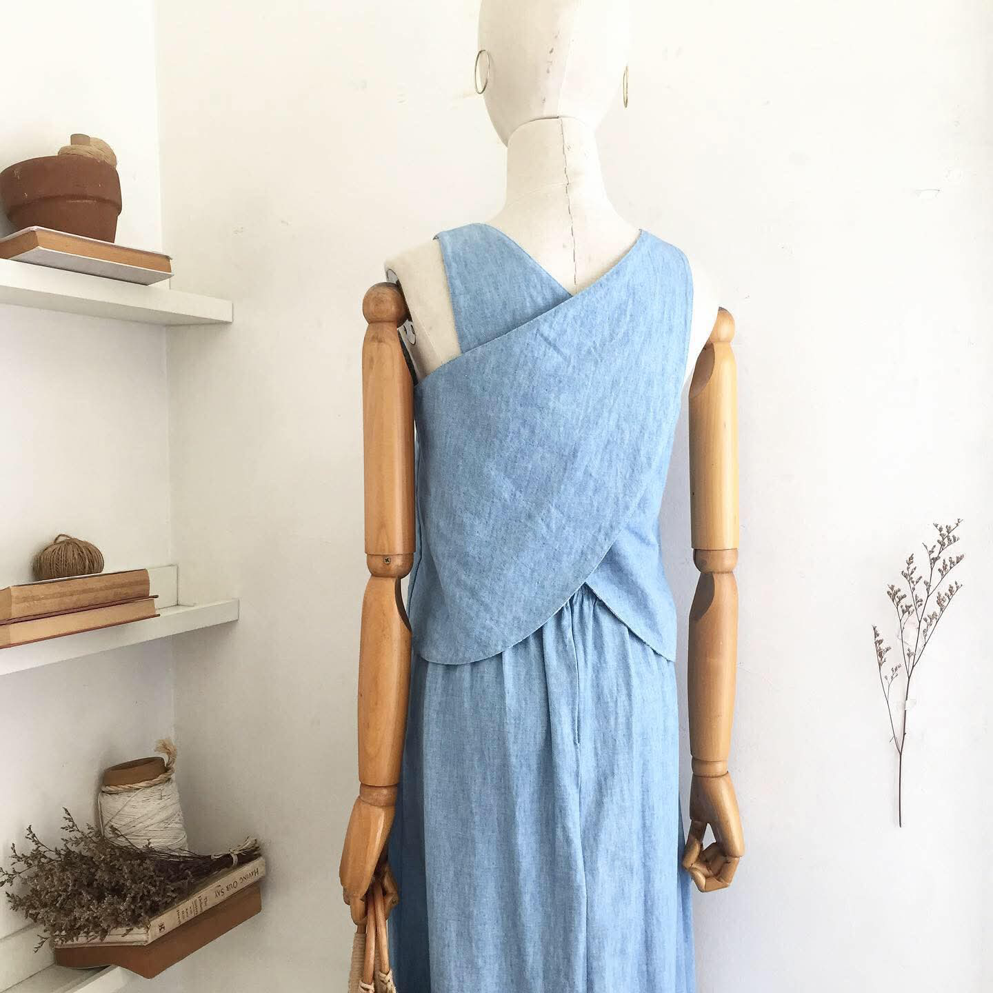 Bertha Chambray Anglaise + Chambray Top