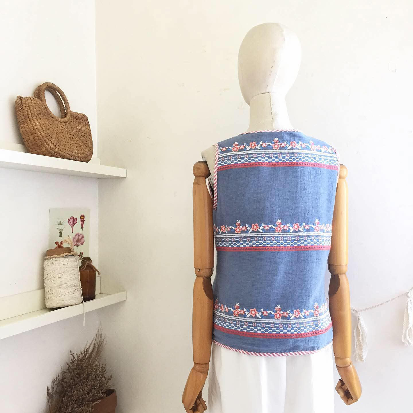 Luna Broderie Cheesecloth + Chambray Top