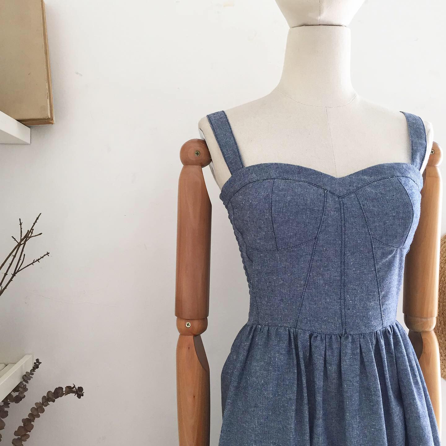 Antoinette Linen Chambray Dress