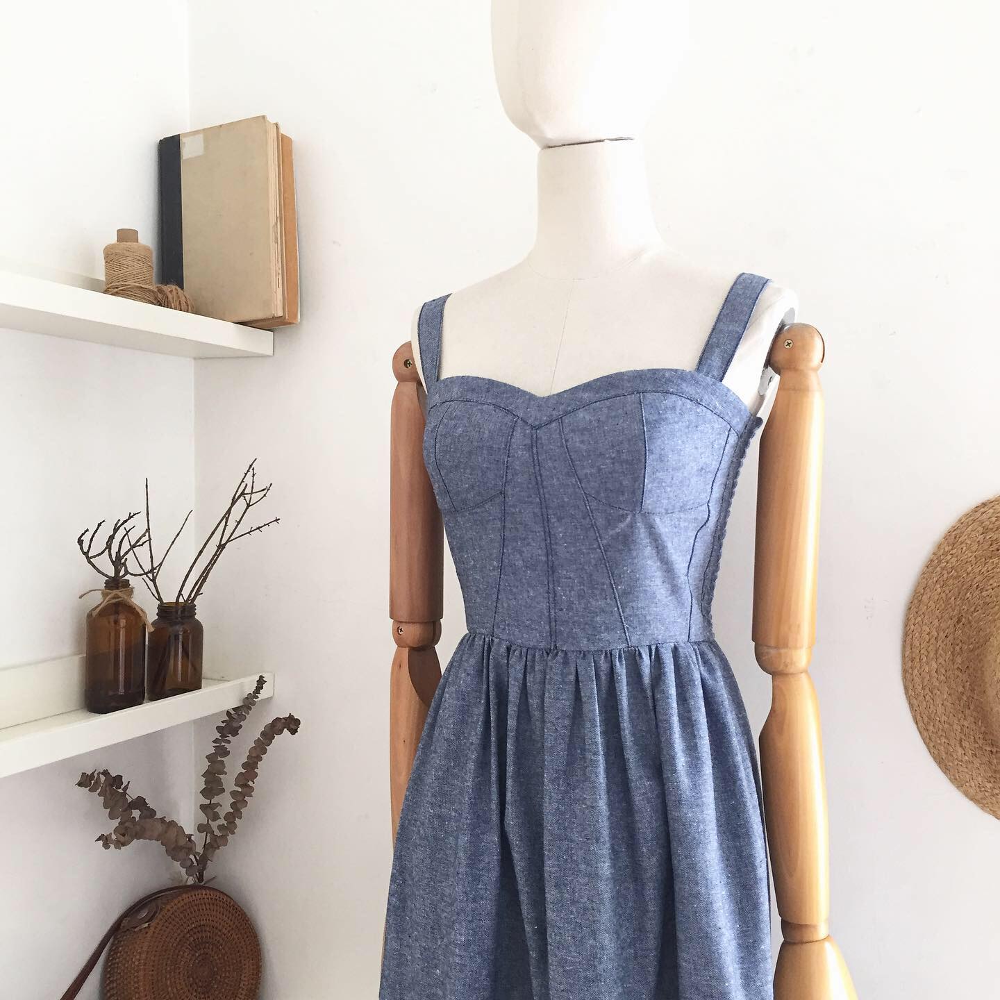 Antoinette Linen Chambray Dress
