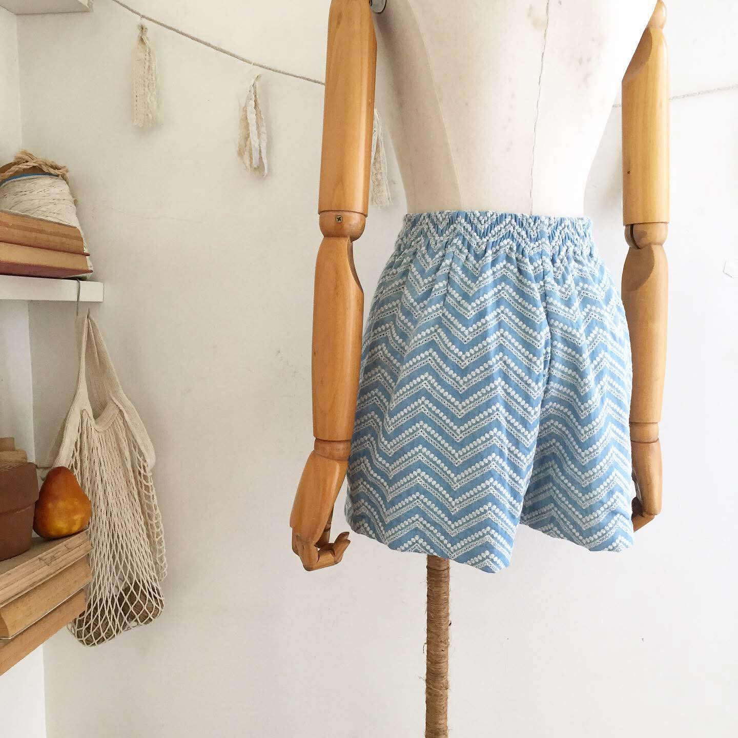 Aubrey Chambray Anglaise Shorts