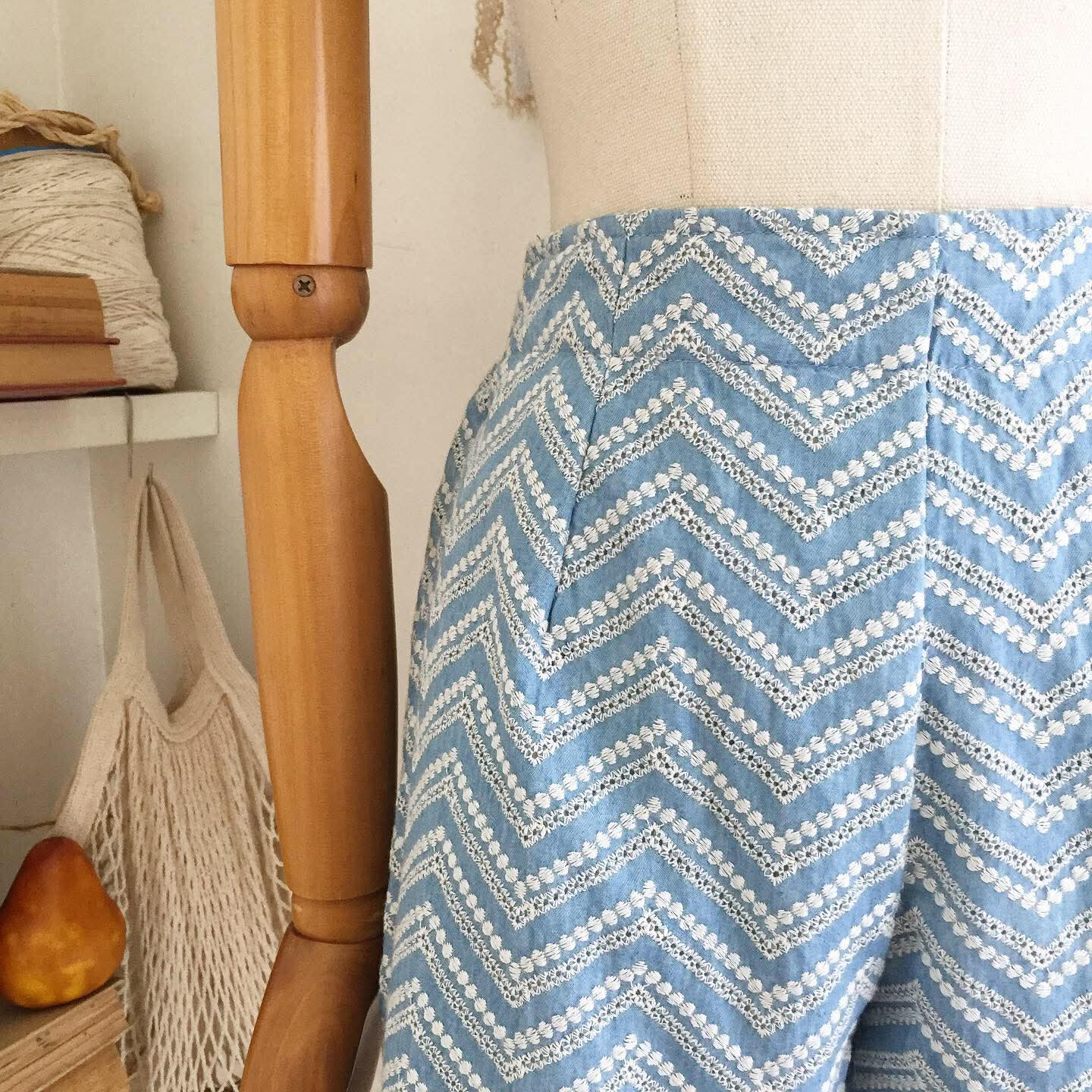 Aubrey Chambray Anglaise Shorts