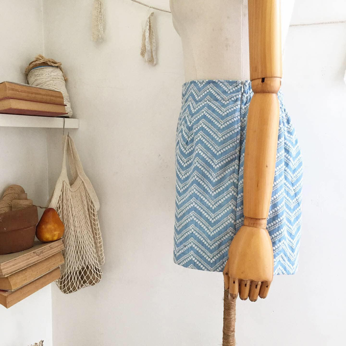 Aubrey Chambray Anglaise Shorts