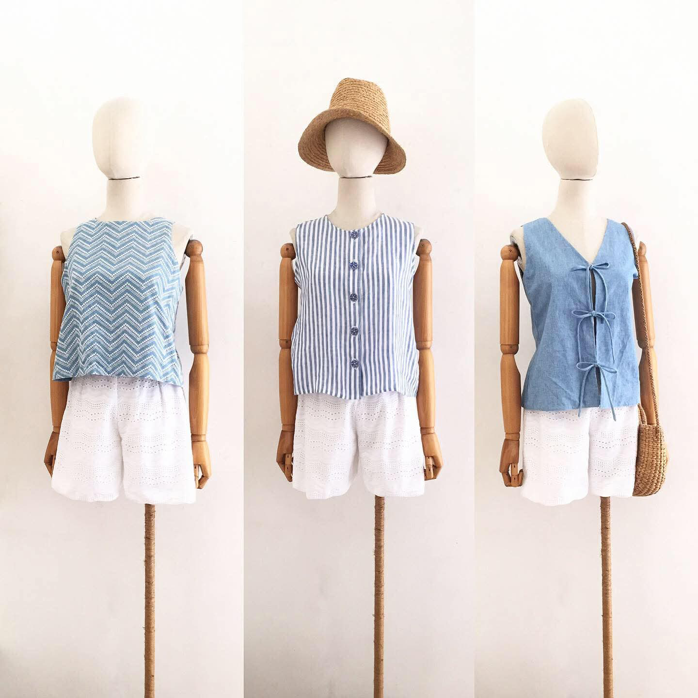 Bertha Chambray Anglaise + Chambray Top