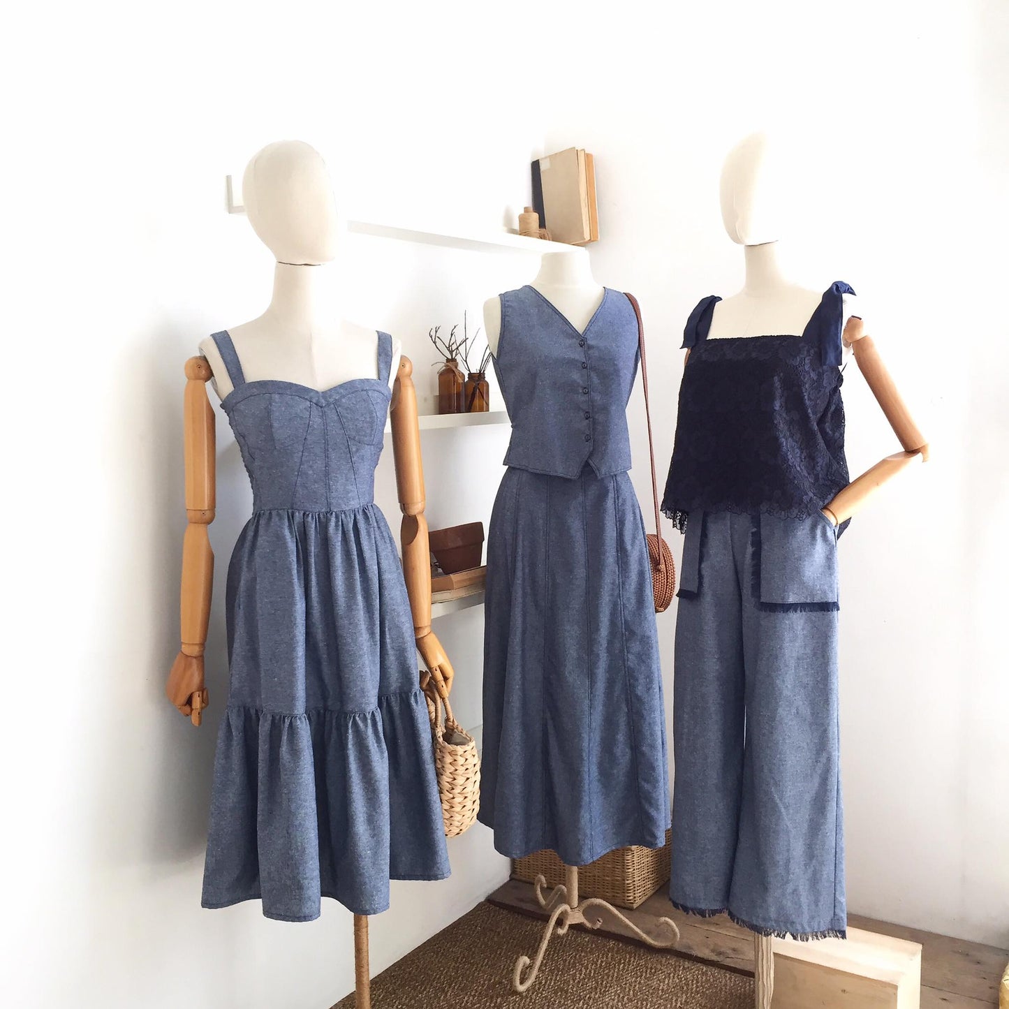 Antoinette Linen Chambray Dress