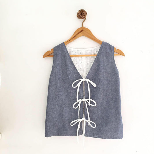 Luna Chambray + Broderie Anglaise Top