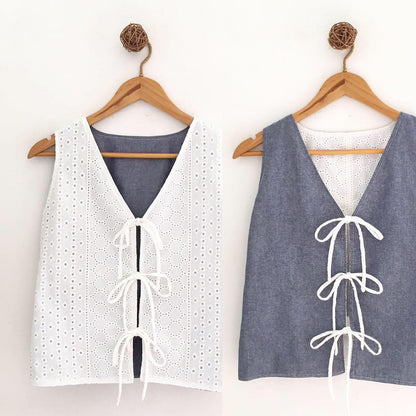 Luna Chambray + Broderie Anglaise Top