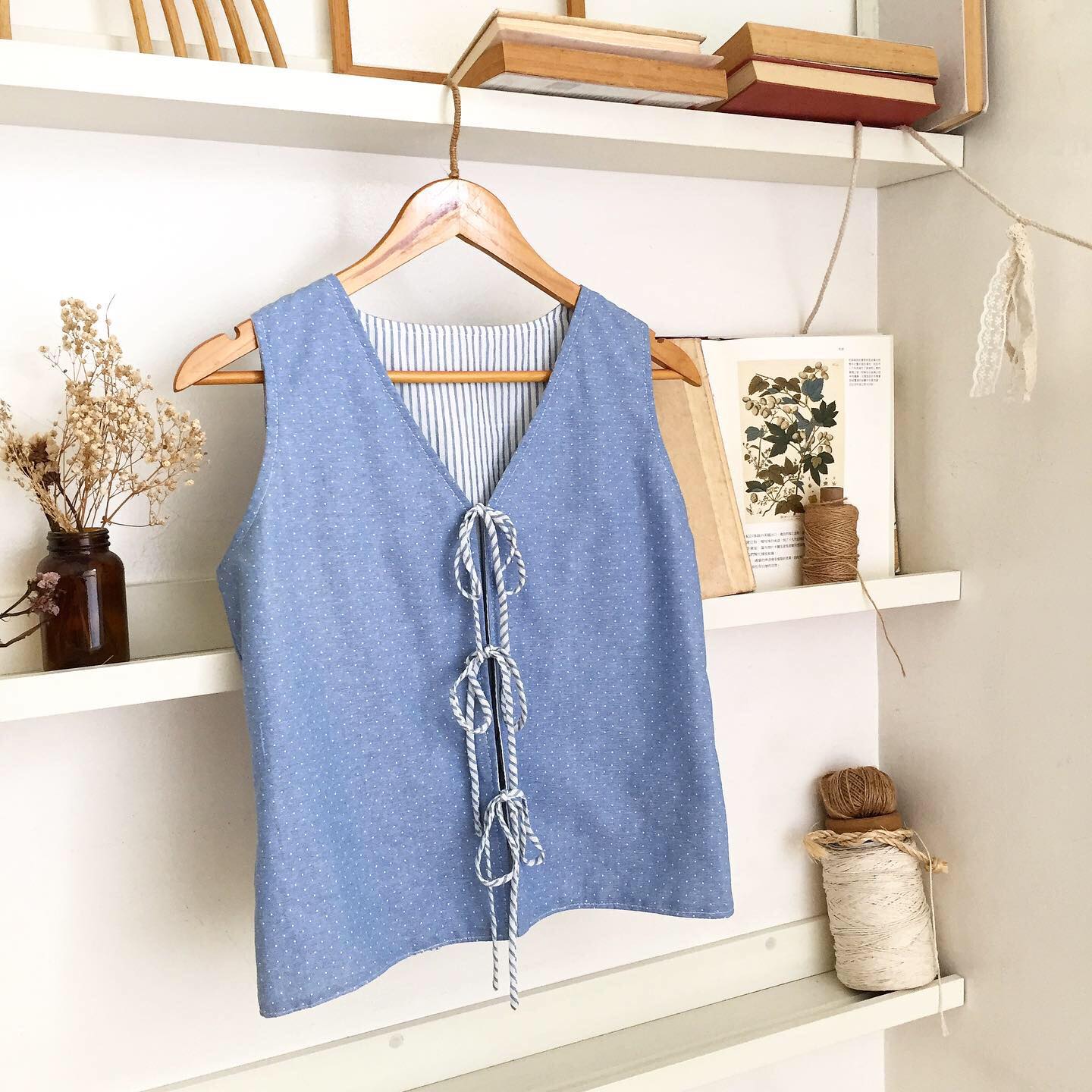 Luna Chambray + Cheesecloth Top