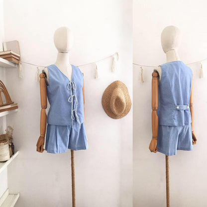 Luna Chambray + Cheesecloth Top