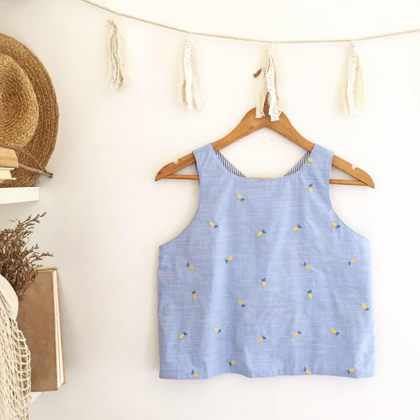 Bertha Broderie + Seersucker Top