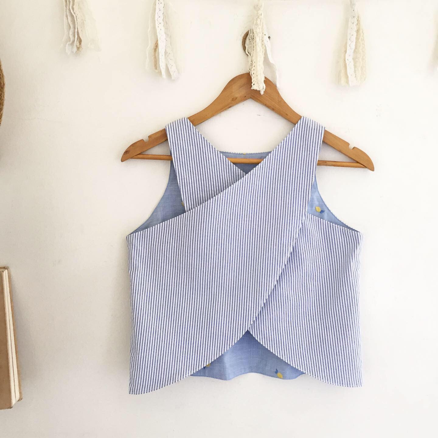 Bertha Broderie + Seersucker Top