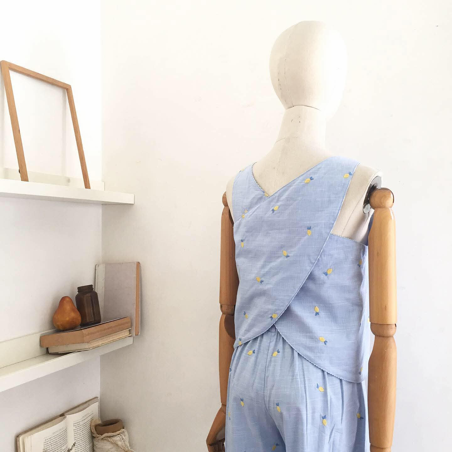 Bertha Broderie + Seersucker Top