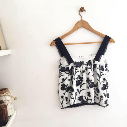 Maria Linen Broderie Top