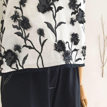 Maria Linen Broderie Top