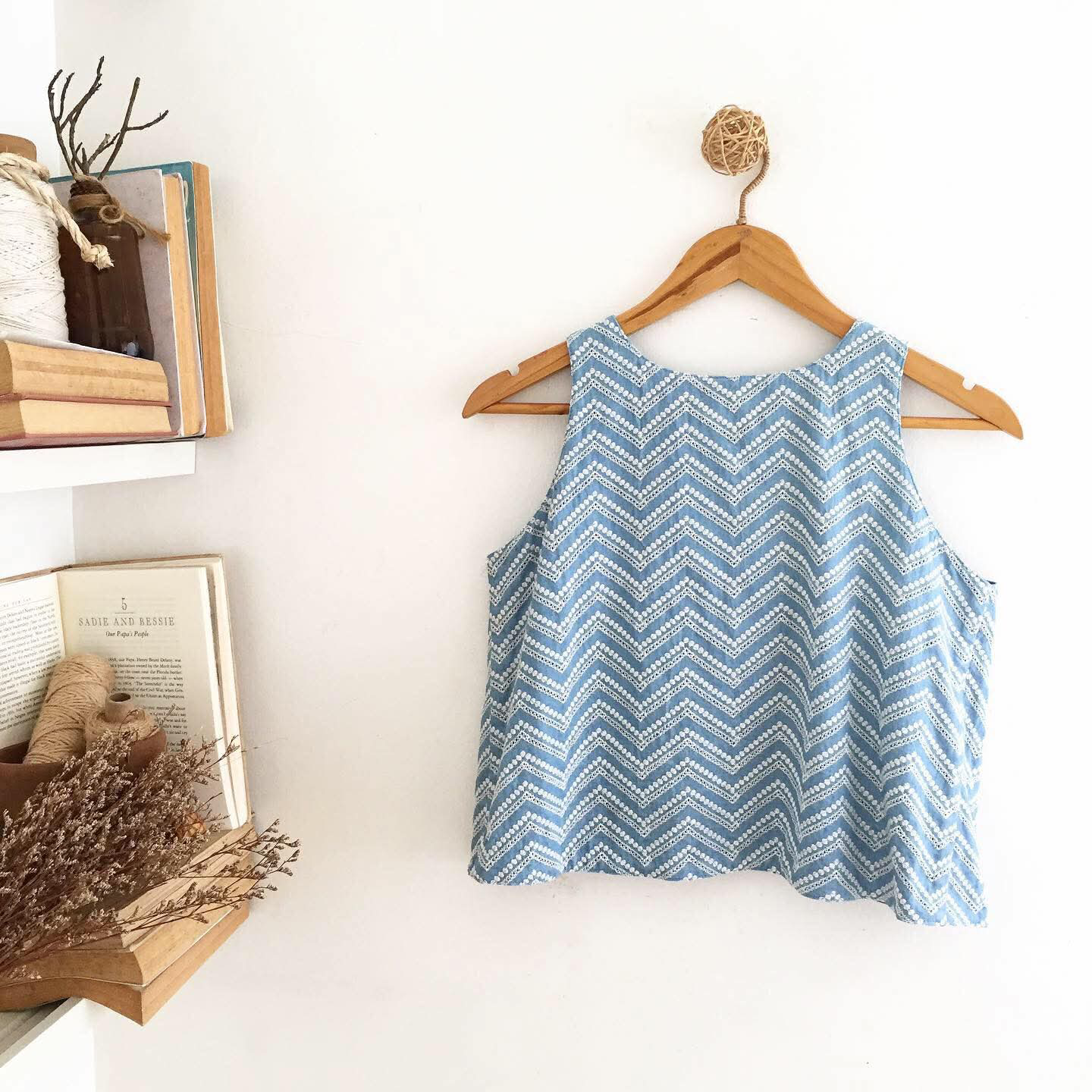 Bertha Chambray Anglaise + Chambray Top