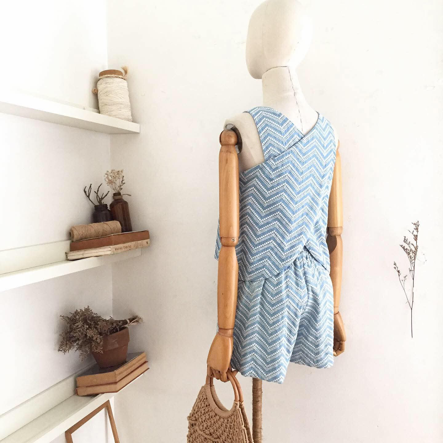 Bertha Chambray Anglaise + Chambray Top
