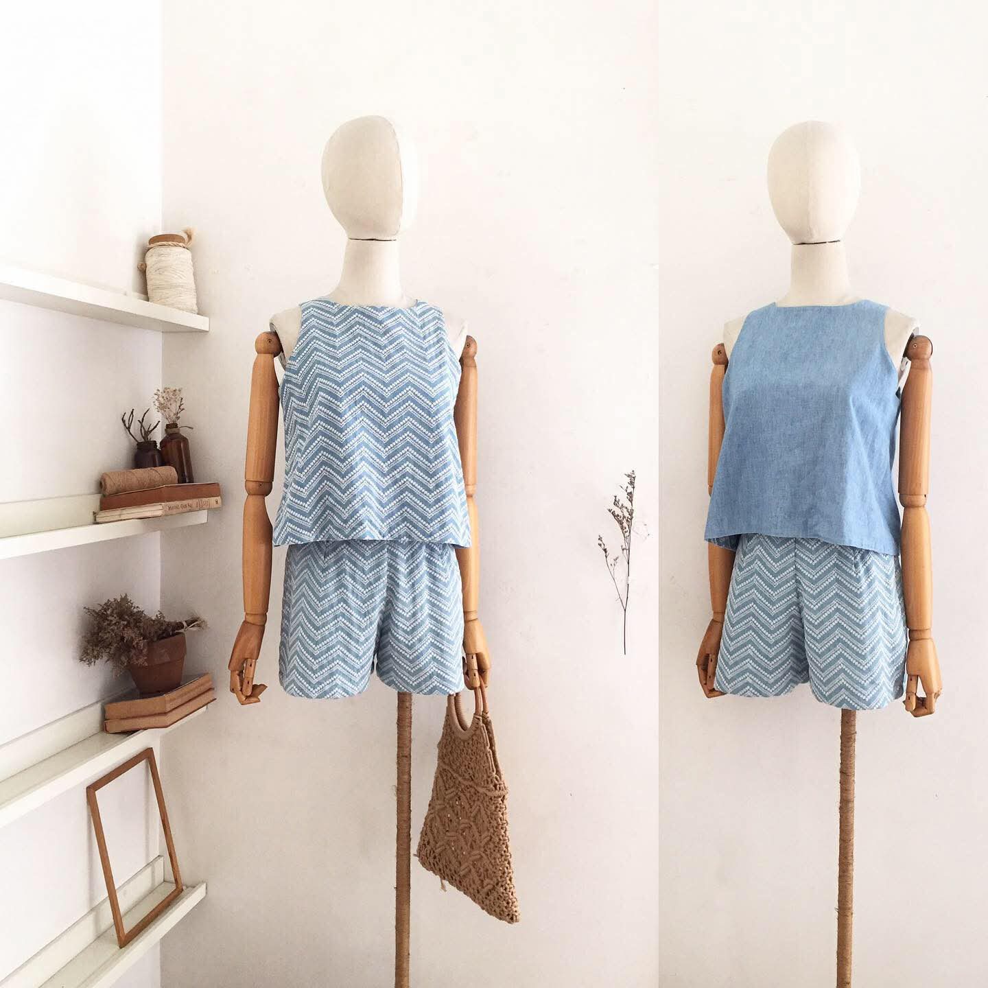 Bertha Chambray Anglaise + Chambray Top