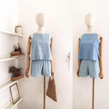 Bertha Chambray Anglaise + Chambray Top