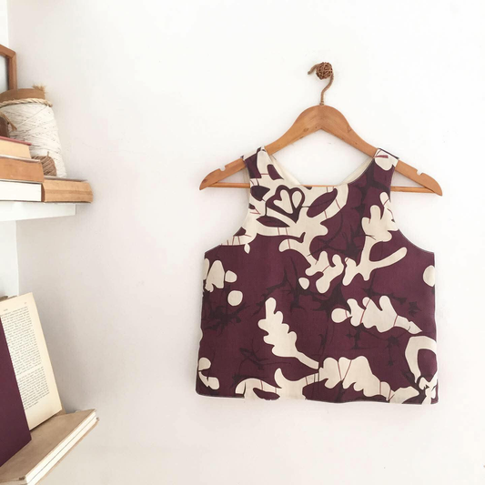 Bertha Linen Twill + Cotton Lycra Top