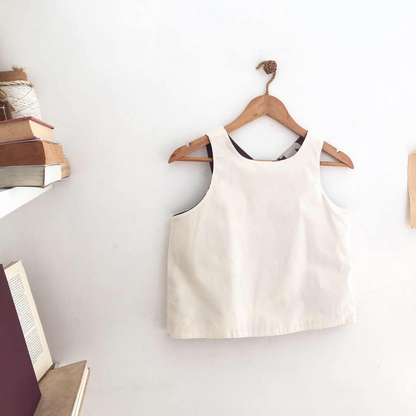 Bertha Linen Twill + Cotton Lycra Top