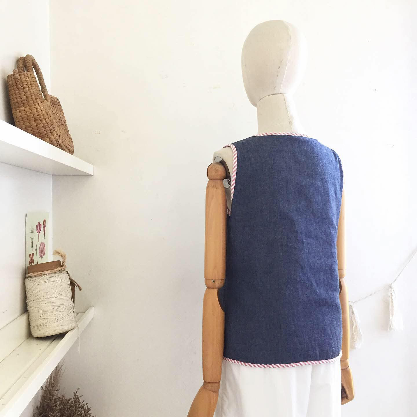 Luna Broderie Cheesecloth + Chambray Top