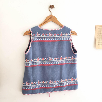 Luna Broderie Cheesecloth + Chambray Top