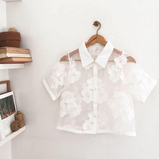 Brooklyn Lace Organza Top