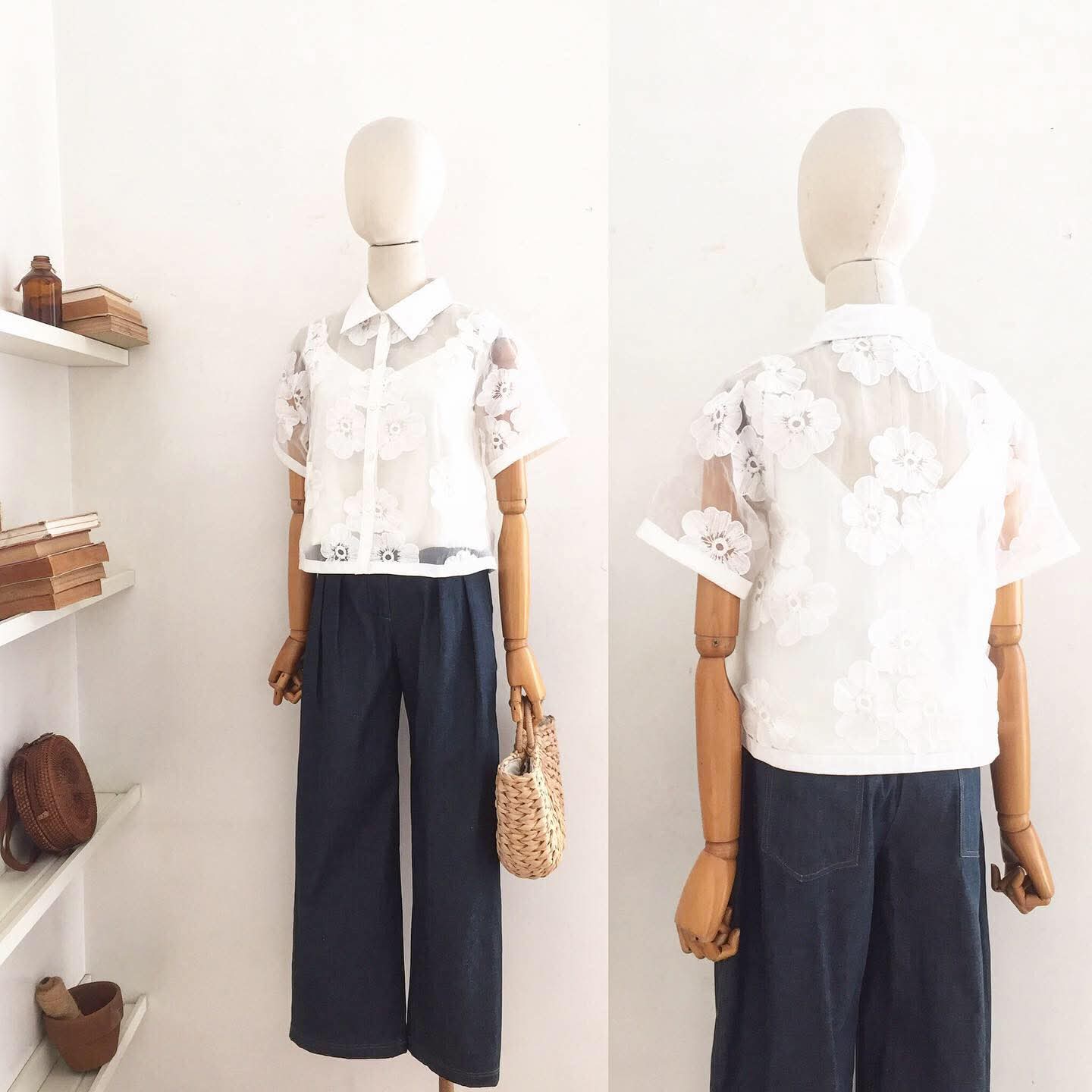 Brooklyn Lace Organza Top