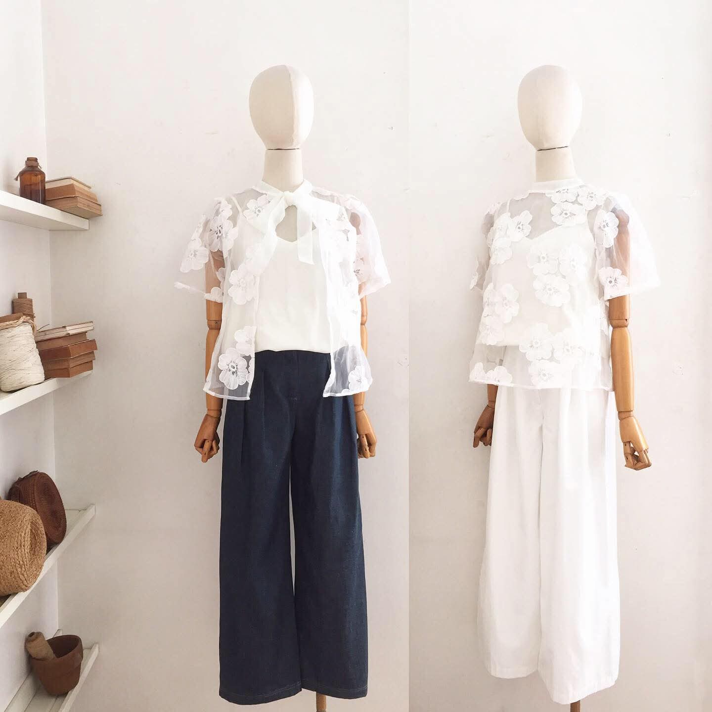 Prue Lace Organza Top