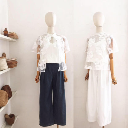 Prue Lace Organza Top