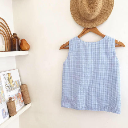 Olivia Cotton + Seersucker Top