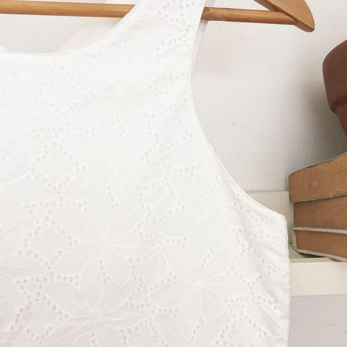 Bertha Broderie Anglaise + Linen Blend Top