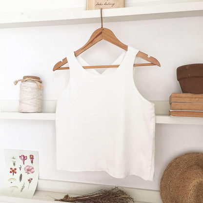Bertha Broderie Anglaise + Linen Blend Top