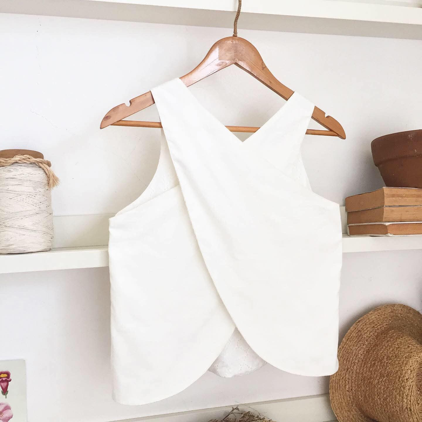 Bertha Broderie Anglaise + Linen Blend Top