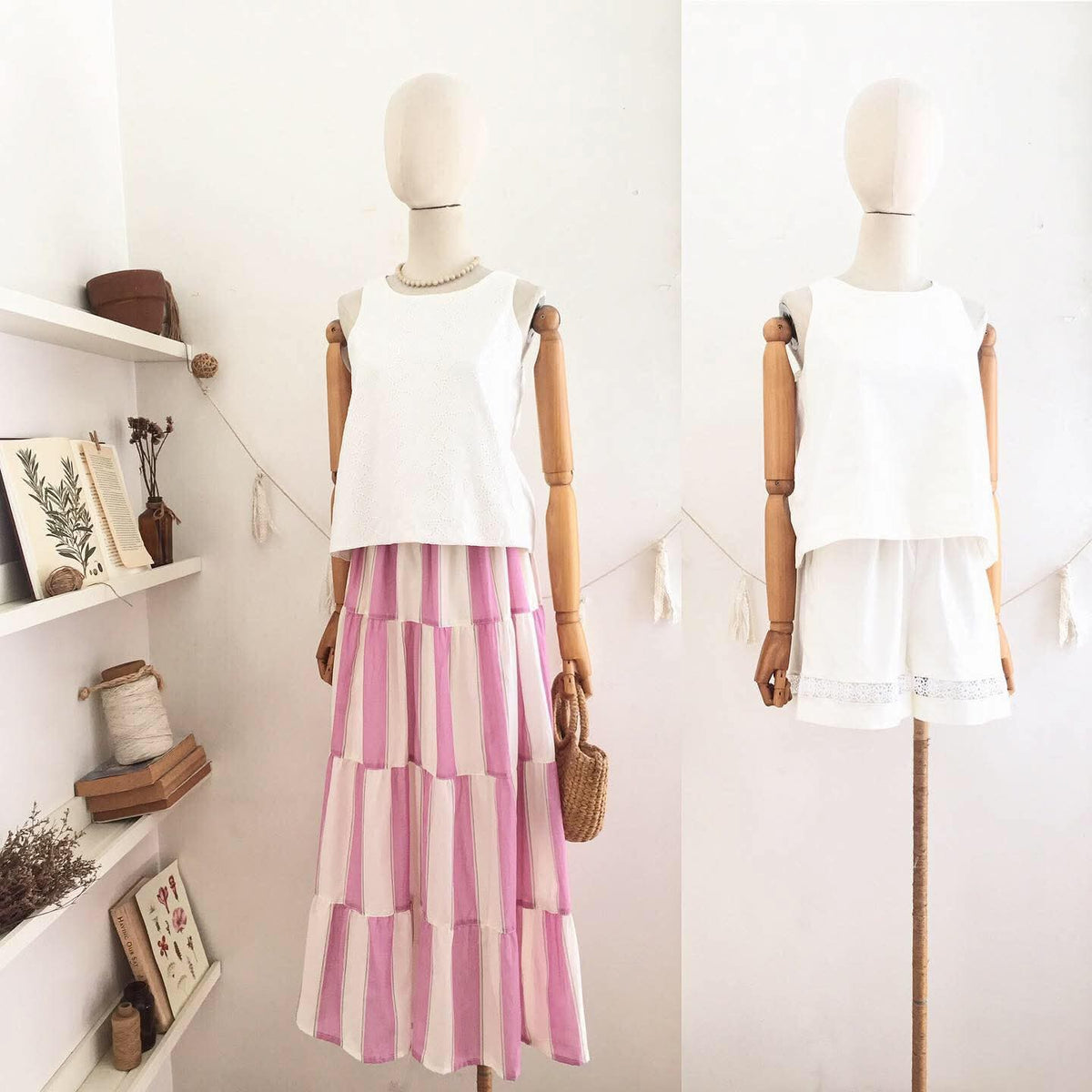 Bertha Broderie Anglaise + Linen Blend Top
