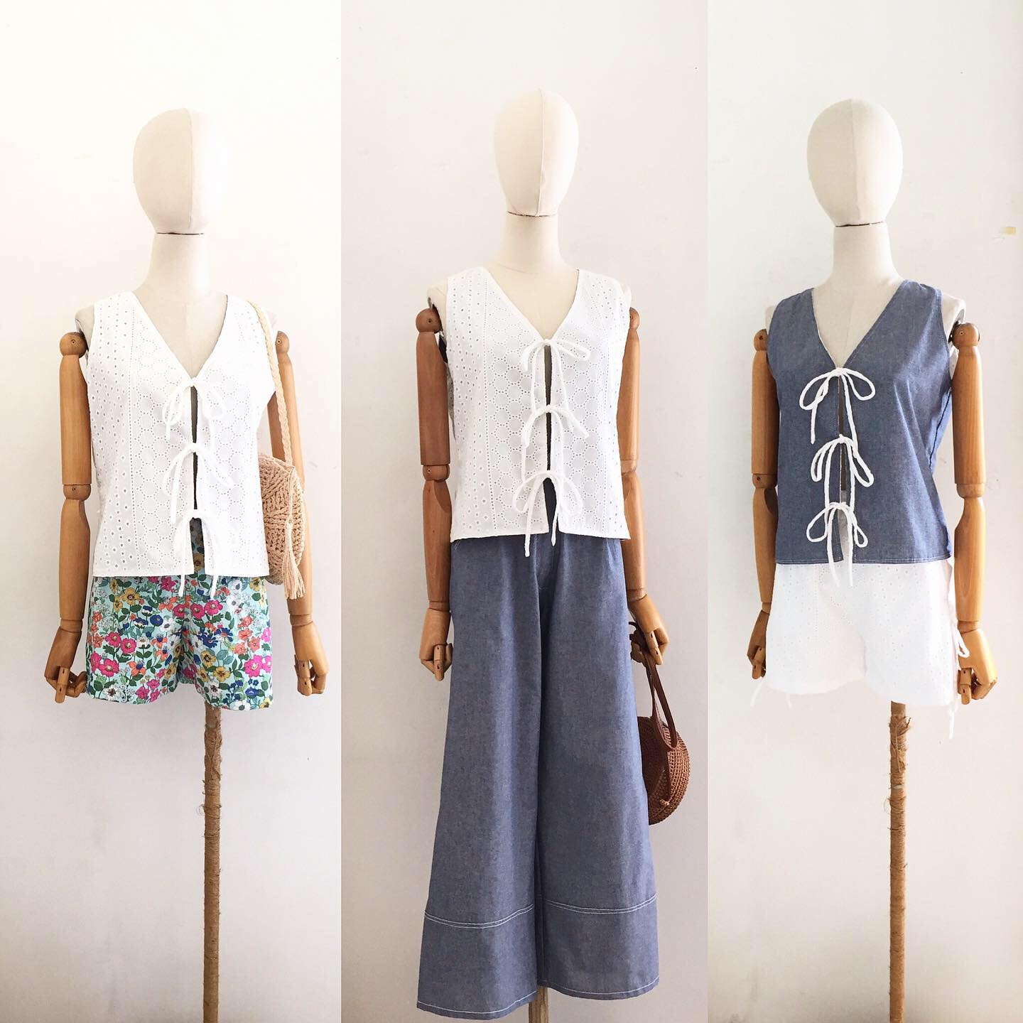 Luna Chambray + Broderie Anglaise Top