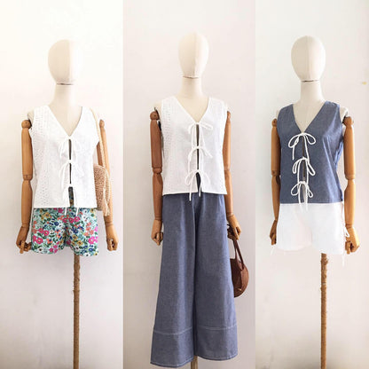 Luna Chambray + Broderie Anglaise Top