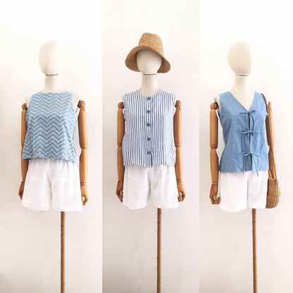 Bertha Chambray Anglaise + Chambray Top